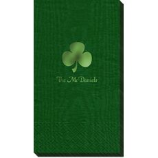 Three Leaf Shamrock Moire Guest Towels