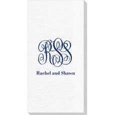 Large Script Monogram with Text Deville Guest Towels