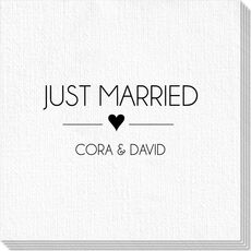 Just Married with Heart Deville Napkins