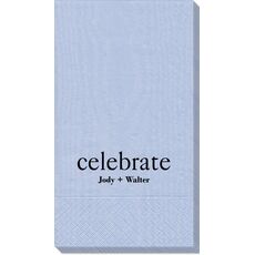 Big Word Celebrate Moire Guest Towels