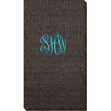 Interlocking Script Monogram Moire Guest Towels