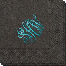 Interlocking Script Monogram Moire Napkins