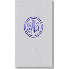 Double Circle Monogram Moire Guest Towels