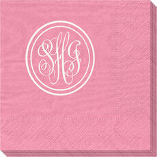 Double Circle Monogram Moire Napkins
