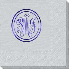 Double Circle Monogram Moire Napkins
