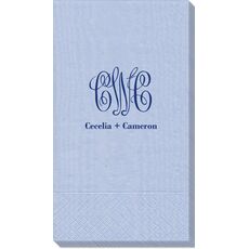 Script Monogram with Text Moire Guest Towels