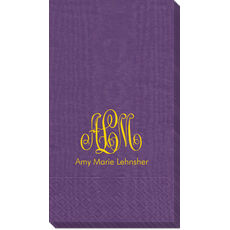 Script Monogram with Text Moire Guest Towels