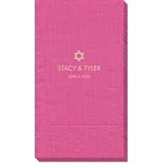 Little Star of David Moire Guest Towels