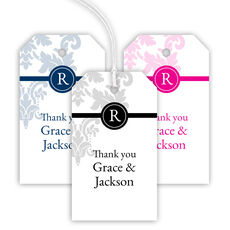 Initial Damask Hanging Gift Tags