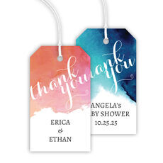 Confetti Horizontal Thank You Hanging Gift Tags with Organza Bags