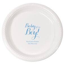 Personalized Baby It's A Boy Plastic Plates