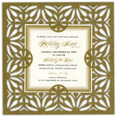 Gold Glittered Die-cut Frame Invitations