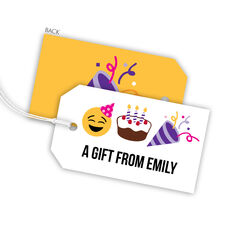 Birthday Girl Emoji Hanging Gift Tags
