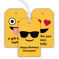 Yellow Emoji Hanging Gift Tags