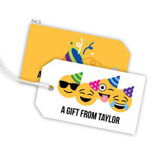 Party Emoji Faces Hanging Gift Tags