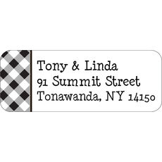 Black Gingham Address Labels