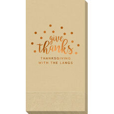 Confetti Dots Give Thanks Guest Towels