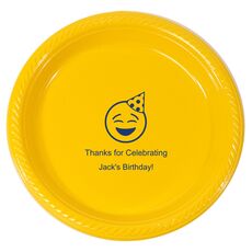 Personalized Party Hat Emoji Plastic Plates