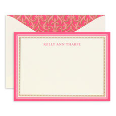 Pink and Gold Flat Note Cards