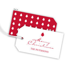 Horizontal Holiday Tree Hanging Gift Tags