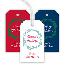 Holiday Wreath Hanging Gift Tags