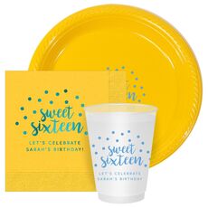 Confetti Dots Sweet Sixteen