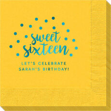 Confetti Dots Sweet Sixteen Napkins