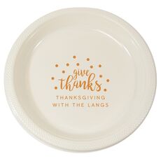 Confetti Dots Give Thanks Plastic Plates