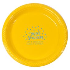 Confetti Dots Sweet Sixteen Plastic Plates