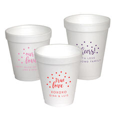 Personalized Confetti Dot Styrofoam Cups