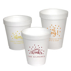 Personalized Confetti Dot Styrofoam Cups