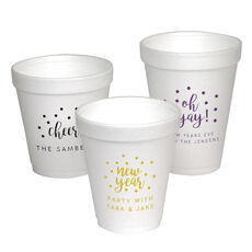 Personalized Confetti Dot Styrofoam Cups