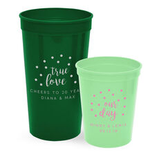 Personalized Confetti Dot Stadium Cups