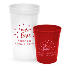 Personalized Confetti Dot Stadium Cups