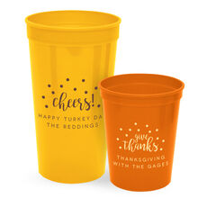 Personalized Confetti Dot Stadium Cups