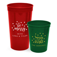 Personalized Confetti Dot Stadium Cups