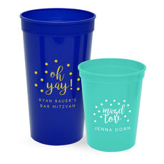 Personalized Confetti Dot Stadium Cups