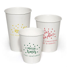 Personalized Confetti Dot Paper Coffee Cups