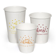 Personalized Confetti Dot Paper Coffee Cups