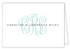 White Monogram Folded Enclosure Cards