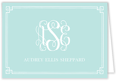 Classic Border Robin's Egg Folded Enclosure Cards