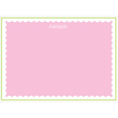 Pink and Green Scallop Flat Note Cards