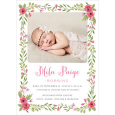 Garden Greeting Baby Photo Announcements