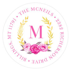 Brightest Blooms Round Address Labels