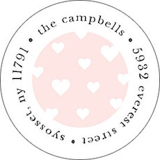 Petite Hearts Round Address Labels