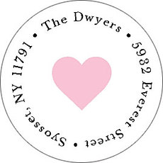 Heart of Rose Round Address Labels