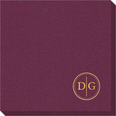 Petite Dotted Circle Duogram Linen Like Napkins