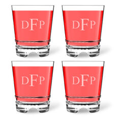 Personalized Tritan Acrylic 12 oz Double Old Fashioned Set - Block Monogram