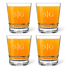 Personalized Tritan Acrylic 12 oz Double Old Fashioned Set with Duogram