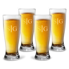 Personalized Tritan Acrylic 16 oz Pilsner Set with Duogram